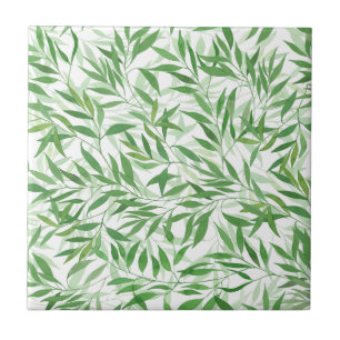 Waterverf Bamboe Leaf Branches Vines Forest Tegeltje