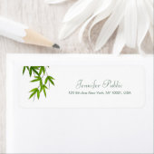 Waterverf Bamboe Leaves Sjabloon Hand Script Chic Etiket (Insitu)