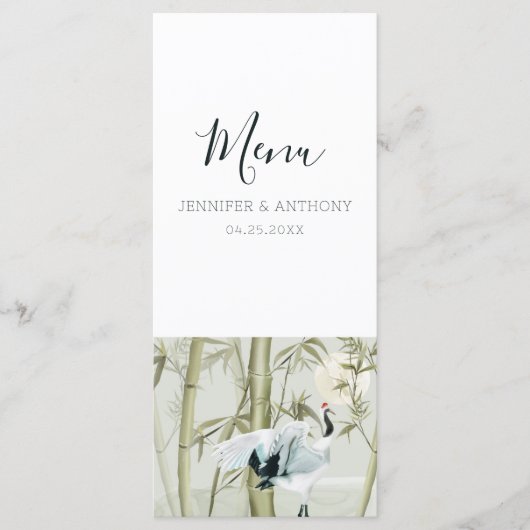 Waterverf Bamboo Japanse kraan Menu (Voorkant)