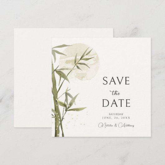 Waterverf Bamboo Save The Date (Voorkant / Achterkant)