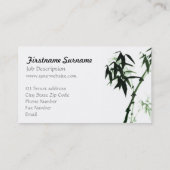 Waterverf Bamboo Stalks l Oriental Zen Touch Visitekaartje (Achterkant)