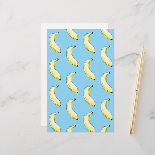 waterverf banaan briefpapier (Voorkant / Achterkant in situ)