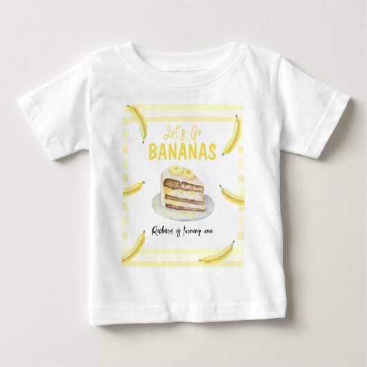 Waterverf Banaan Cake Verjaardagsfeestje (Voorkant)