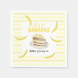 Waterverf Banaan Cake Verjaardagsfeestje Servet
