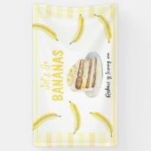 Waterverf Banaan Cake Verjaardagsfeestje Spandoek (Verticaal)