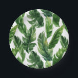 Waterverf banaan laat een tropisch patroon achter papieren bordje<br><div class="desc">Voeg een tropisch accent toe aan uw evenement met deze waterverf patroon papier borden. Deze tropische papieren borden hebben een waterverf bananenbladpatroon. Ideaal voor luizen en zomerse evenementen. Dit ontwerp is verkrijgbaar in verschillende producten.</div>