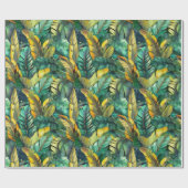 Waterverf Banana Leaves Wrapping Paper Roll Cadeaupapier (Vlak)