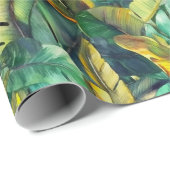 Waterverf Banana Leaves Wrapping Paper Roll Cadeaupapier (Rol Hoek)