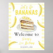 Waterverf Bananas Cake Verjaardag Welkom Poster (Voorkant)
