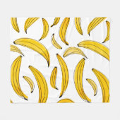 Waterverf bananen - geel fleece deken (Voorkant (Horizontaal))