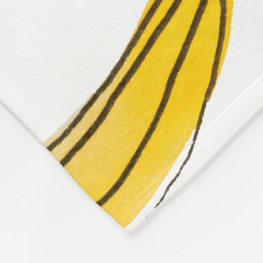 Waterverf bananen - geel fleece deken (Hoek)
