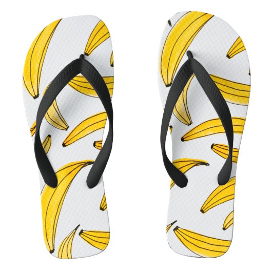 Waterverf bananen - geel teenslippers (Voetbed)