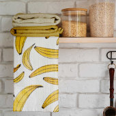 Waterverf bananen - geel theedoek