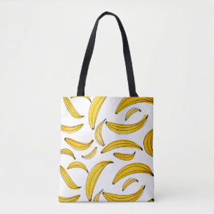 Waterverf bananen - geel tote bag