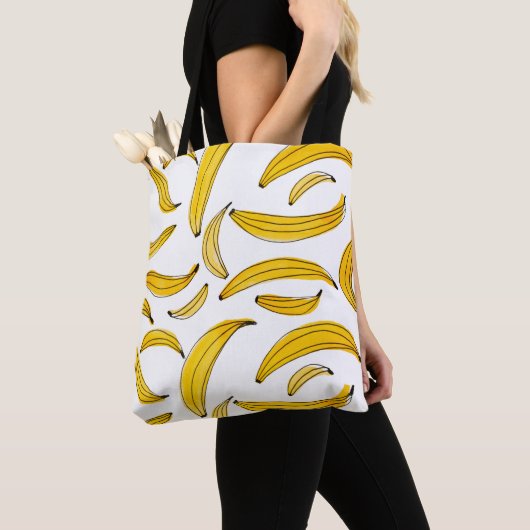 Waterverf bananen - geel tote bag (Dichtbij)