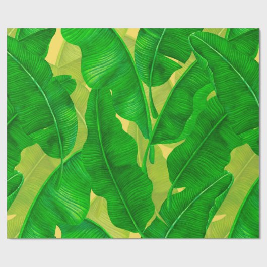 Waterverf bananenbladeren cadeaupapier (Vlak)