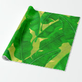 Waterverf bananenbladeren cadeaupapier (Uitgerold)