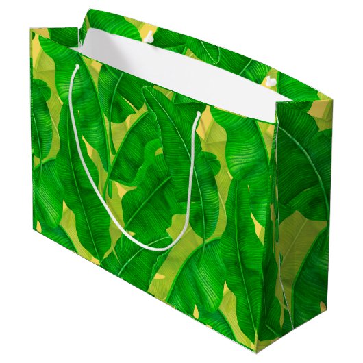 Waterverf bananenbladeren groot cadeauzakje (Achterkant Gekanteld)