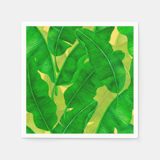 Waterverf bananenbladeren servet (Voorkant)