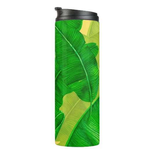 Waterverf bananenbladeren thermosbeker (Geroteerd rechts)