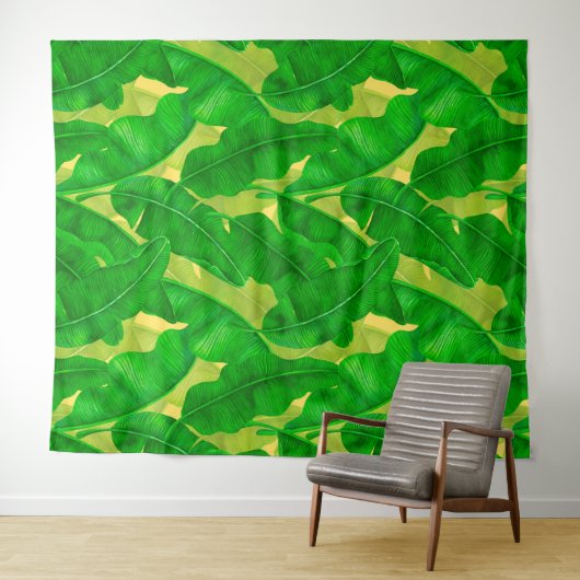 Waterverf bananenbladeren wandkleed (In Situ (horizontaal))