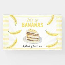 Waterverf bananencake verjaardagsfeestje spandoek