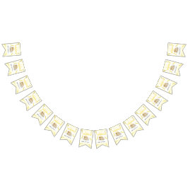 Waterverf bananencake verjaardagsfeestje vlaggetjes