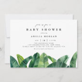 Waterverf Bananenpalmbladeren Zomer Baby shower Kaart (Voorkant)