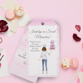 Waterverf banketbakker met bruidstaart dank u cadeaulabel