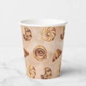 Waterverf banketbakkerij food brunch papieren bekers (Achterkant)