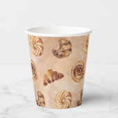 Waterverf banketbakkerij food brunch papieren bekers (Voorkant)