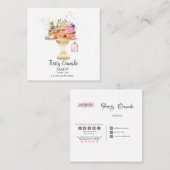 Waterverf banketbakkerijbanketbakkerswaren Cupcake Vierkante Visitekaartje (Voorkant / Achterkant)