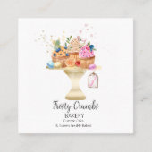 Waterverf banketbakkerijbanketbakkerswaren Cupcake Vierkante Visitekaartje (Voorkant)