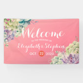Waterverf Banner voor bruiloft Succulente Planten (Horizontaal)