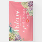 Waterverf Banner voor bruiloft Succulente Planten (Verticaal)
