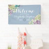 Waterverf Banner voor bruiloft Succulente Planten (Insitu)
