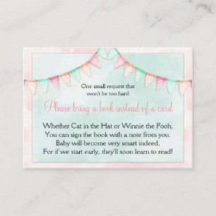 Waterverf Banners Vlaggen Baby Shower Boek Verzoek Informatiekaartje