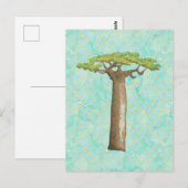 Waterverf Baobab Boom Briefkaart (Voorkant / Achterkant)