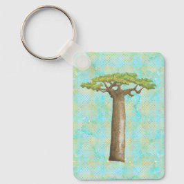 Waterverf Baobab-boom Sleutelhanger