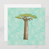 Waterverf Baobab Tree Flat Kaart (Voorkant / Achterkant)
