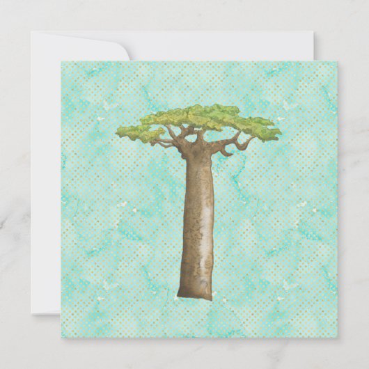 Waterverf Baobab Tree Flat Kaart (Voorkant)