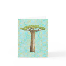 Waterverf Baobab Tree Note Kaart