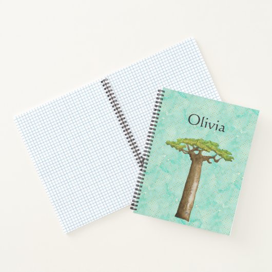 Waterverf Baobab Tree Notitieboek (Binnen)