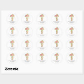 Waterverf Baptism Floral Cross Christening Ronde Sticker (Vel)