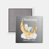 Waterverf Baptisme Baby pinguïn en maan Magneet (Voorkant / Achterkant)