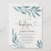 Waterverf Baptisme Botanische uitnodiging (Voorkant)