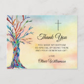 Waterverf Baptisme Christening Hartelijk dank Briefkaart (Voorkant)