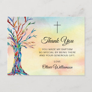 Waterverf Baptisme Christening Hartelijk dank Briefkaart