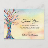 Waterverf Baptisme Christening Hartelijk dank Briefkaart (Voorkant)