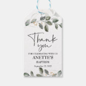Waterverf Baptisme Greenery Gift Labels Cadeaulabel (Voorkant)